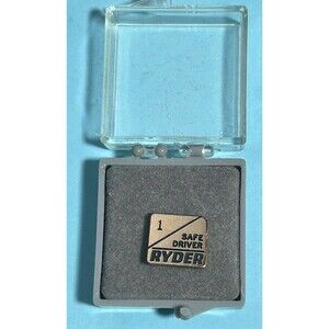 Ryder Truck  1 Year Safe Driver Pin 1 /10 10K Tie Tack w/box